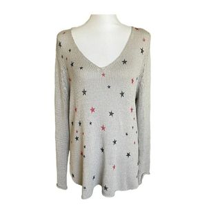 Wooden ships  small patriotic stars sweater